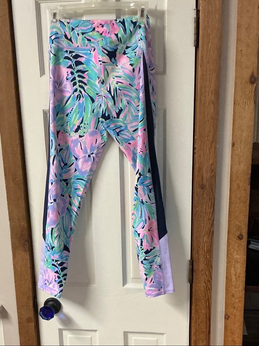 Lilly Pulitzer Navy Floral Tropical Print Leggings
